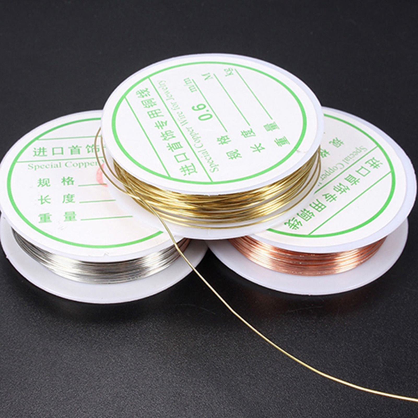 Bigstone 0.3/0.4/0.6/0.8mm Plated Copper Wire Beads Jewelry Making  Accessories DIY Craft 